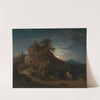 Die Nacht, Die Ankunft des Samariters mit dem Verletzten in der Herberge (1857) by Johann Wilhelm Schirmer