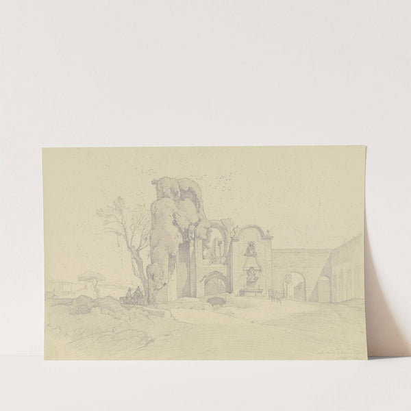 Die Porta Furba und die Acqua Felice mit dem Brunnen Clemens&#039; XII. an der Via Tuscolana bei Rom by August Lucas