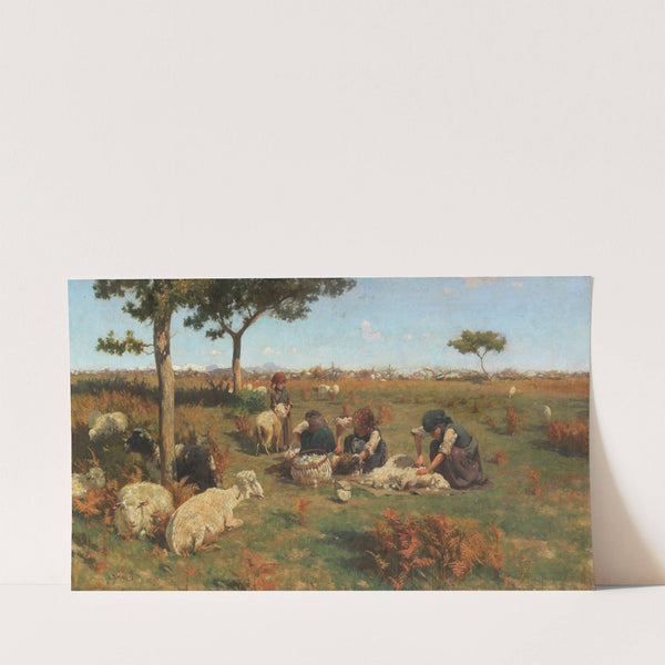 Die Schafschur (1885) by Stefano Bruzzi