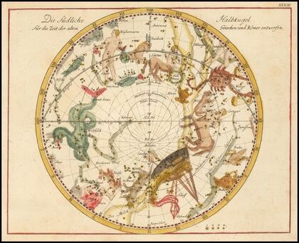 Die Südliche Halbkugel für die Zeit der alten Griechen und Römer entworfen (1805)