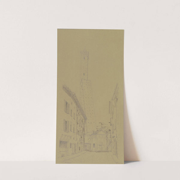 Die Torre Garisenda und Asinelli in Bologna by Friedrich Wilhelm Ludwig