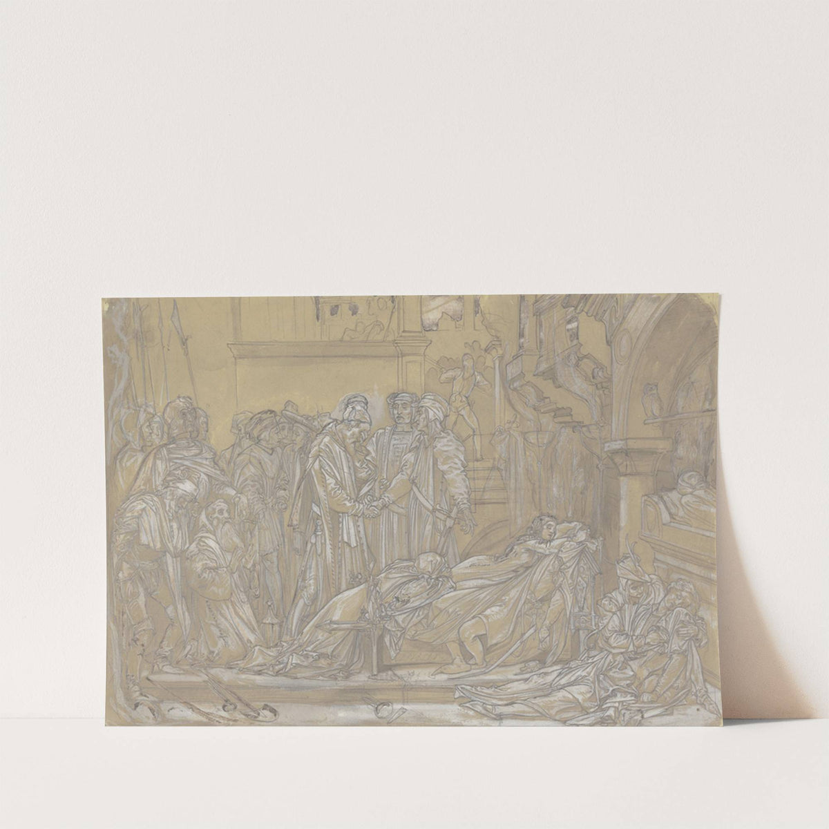 Die Versöhnung der Familien Montague und Capulet im Angesicht der Leichen von Romeo und Julia (ca 1855) by Frederic Leighton