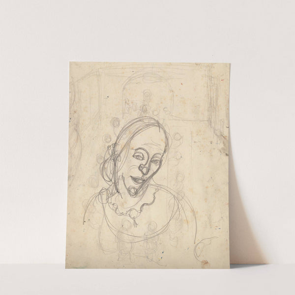 Dinner Party with Presumed Portrait Study of Paula Lindberg (verso) by Charlotte Salomon