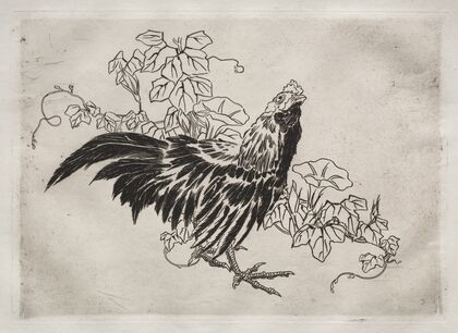Dinner Service (Rousseau service); Rooster and morning glories (no. 25)