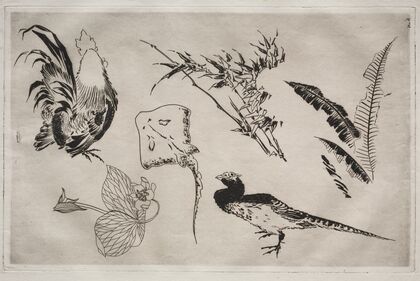 Dinner Service (Rousseau service); Roosters, skate, plants, etc. (no. 9)