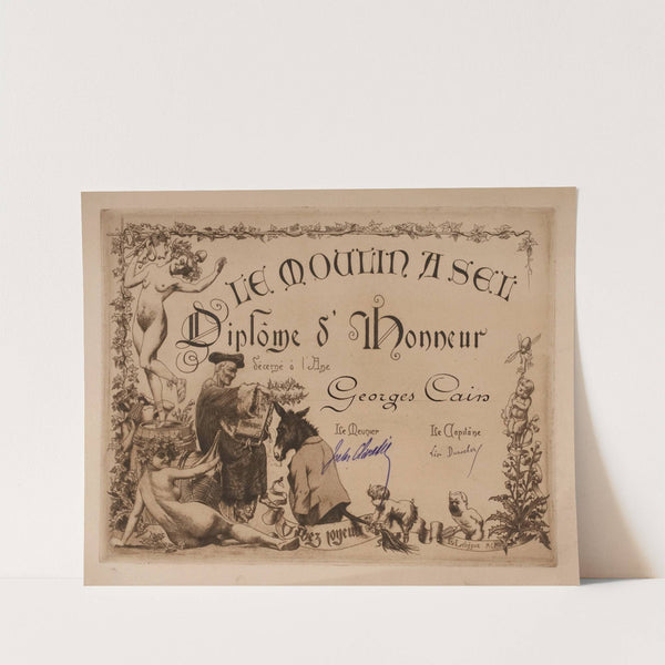 Diplôme d’honneur décerné à l’Ane Georges Cain par le Moulin à Sel (1906) by Léon Lebègue