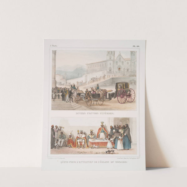 Divers convois funèbres; Qûete pour l&#039;entretien de l&#039;Église du Rosario by Jean Baptiste Debret