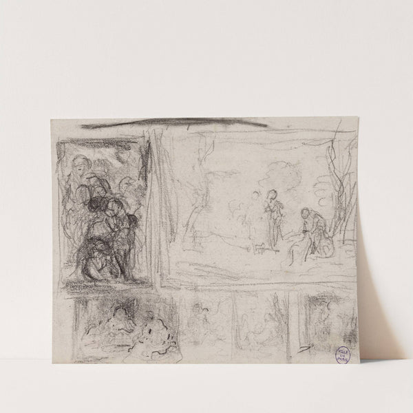 Diverses petites esquisses pour des compositions à personnages by Narcisse-Virgile Diaz de La Peña