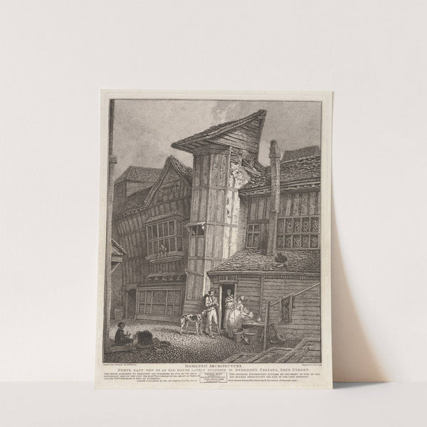 Domestic Architecture – N. E. View of an Old House lately Standing in Sweedon’s Passage, Grub Street (1791) by John Thomas Smith