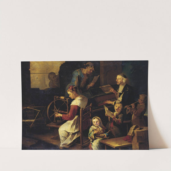 Domestic Scene with Musicians and Woman Spinning by Giacomo Francesco Cipper