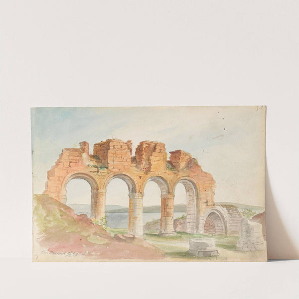 Domkirkeruinen, Hamar (1843) by Adolph Tidemand