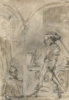 Don Quixote about to Strike the Helmet