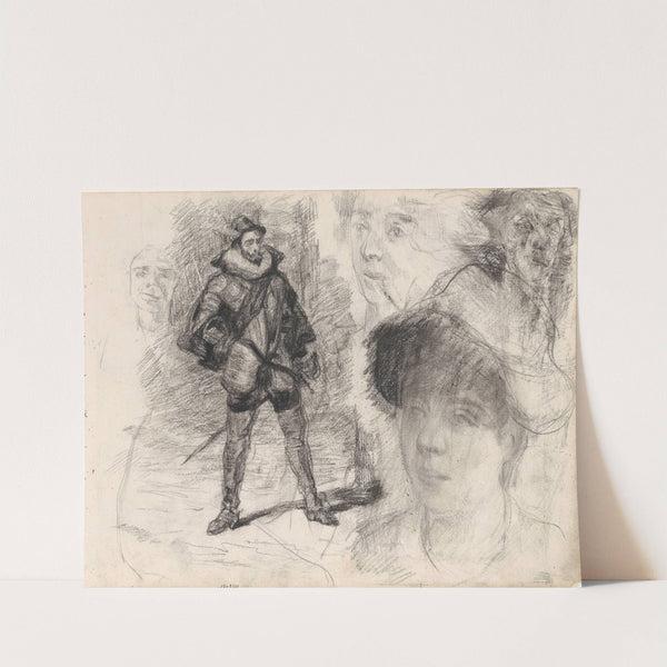 Don Quixote and Four Faces by James Ensor