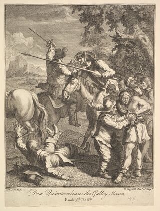 Don Quixote releases the Galley Slaves (1756)
