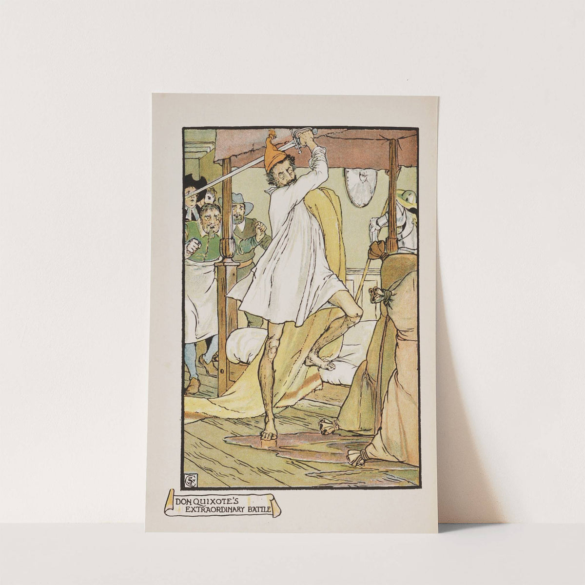 Don Quixote's extraordinary battle by Walter Crane
