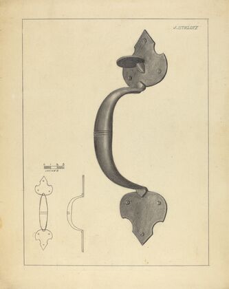 Door Handle with Thumb Press