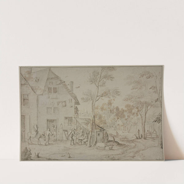 Dorfansicht mit der Heiligen Familie auf der Flucht nach Ägypten by Jan Brueghel The Elder