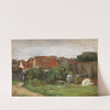 Dorfhäuser mit Sonnenblumen (1890) by Max Liebermann
