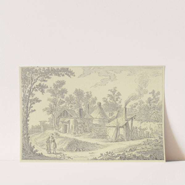 Dorflandschaft vor Schmiede by Johann Georg Wille