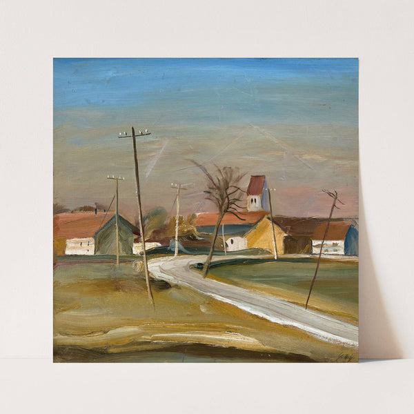 Dorfstraße mit Telefonmasten nach Willing bei Bad Aibling by Georg Hilz