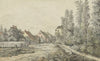 Dorpsweg met huizen