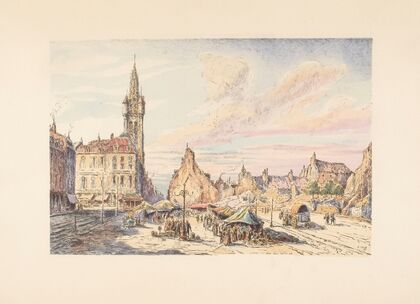 Douai – La place du marché (1920)