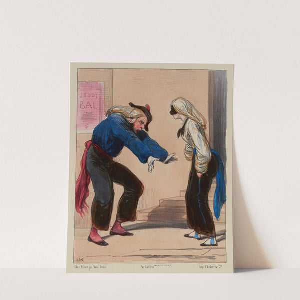 Doux Jérus Où que vas me sauver La Félicité qui fait des manières (1840) by Paul Gavarni