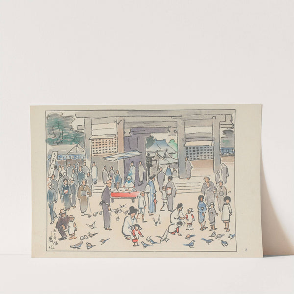 Doves at Shitennoji temple (1947) by Akamatsu Rinsaku