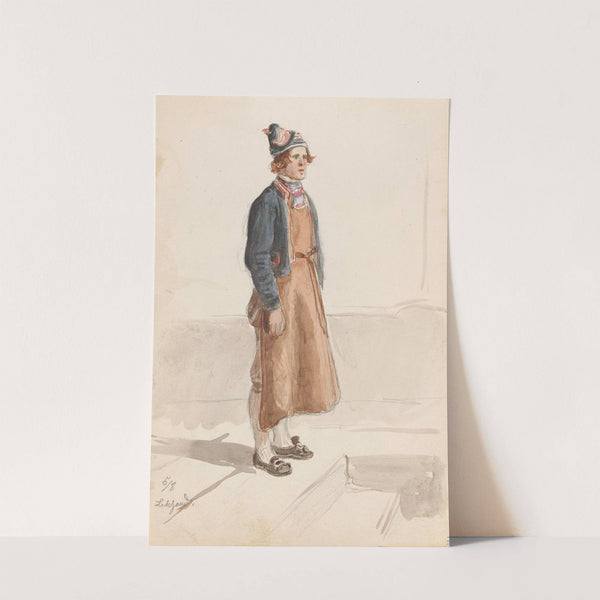 Draktstudie, Leksand (1852) by Adolph Tidemand