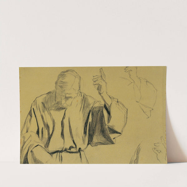 Draperiestudie für das Gemälde &#039;Christi Himmelfahrt&#039; by Josef Wawra
