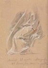 Drapery study with foot and inscription