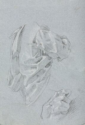 Drapery study with left hand