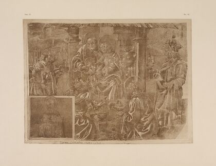 Drawing of adoration of the kings