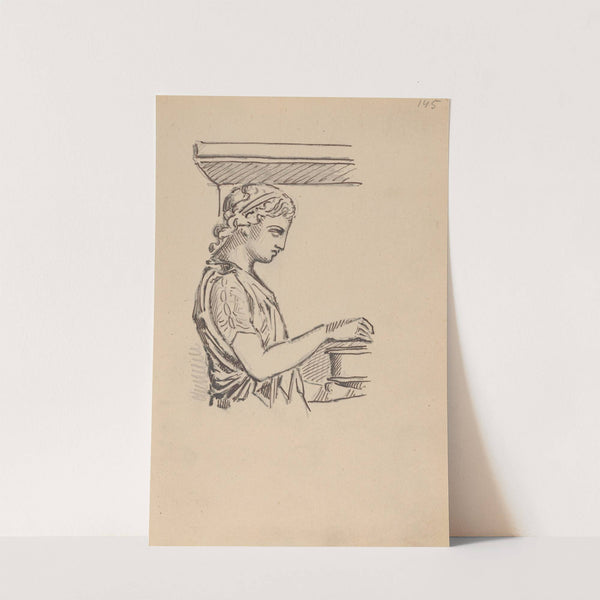 Drawing of Classical Bas-Relief; Portrait of a Young Woman by Stanisław Wyspiański