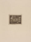 Drawing of reclining figure on a bed with two standing figures