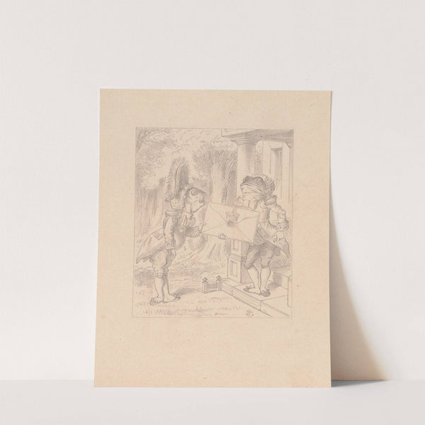 Drawing of the Fish Footman and the Frog Footman by Sir John Tenniel