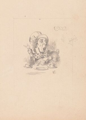 Drawing of the Hatter engaging in rhetoric