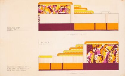 Drawings for proposed decorations of Mike Lyman’s Restaurant, 424 W. Sixth St., Los Angeles, CA.] [Drawing #8, playroom elevation N and O (1945)