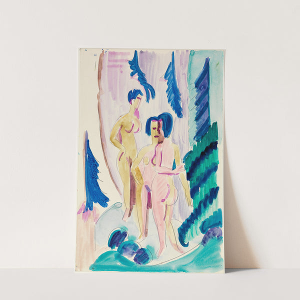 Drei Akte im Bergwald (ca 1928) by Ernst Ludwig Kirchner