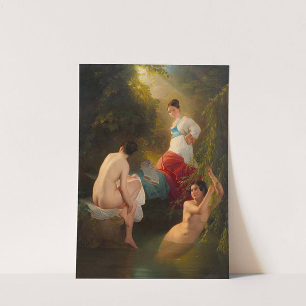 Drei badende Frauen by August Riedel
