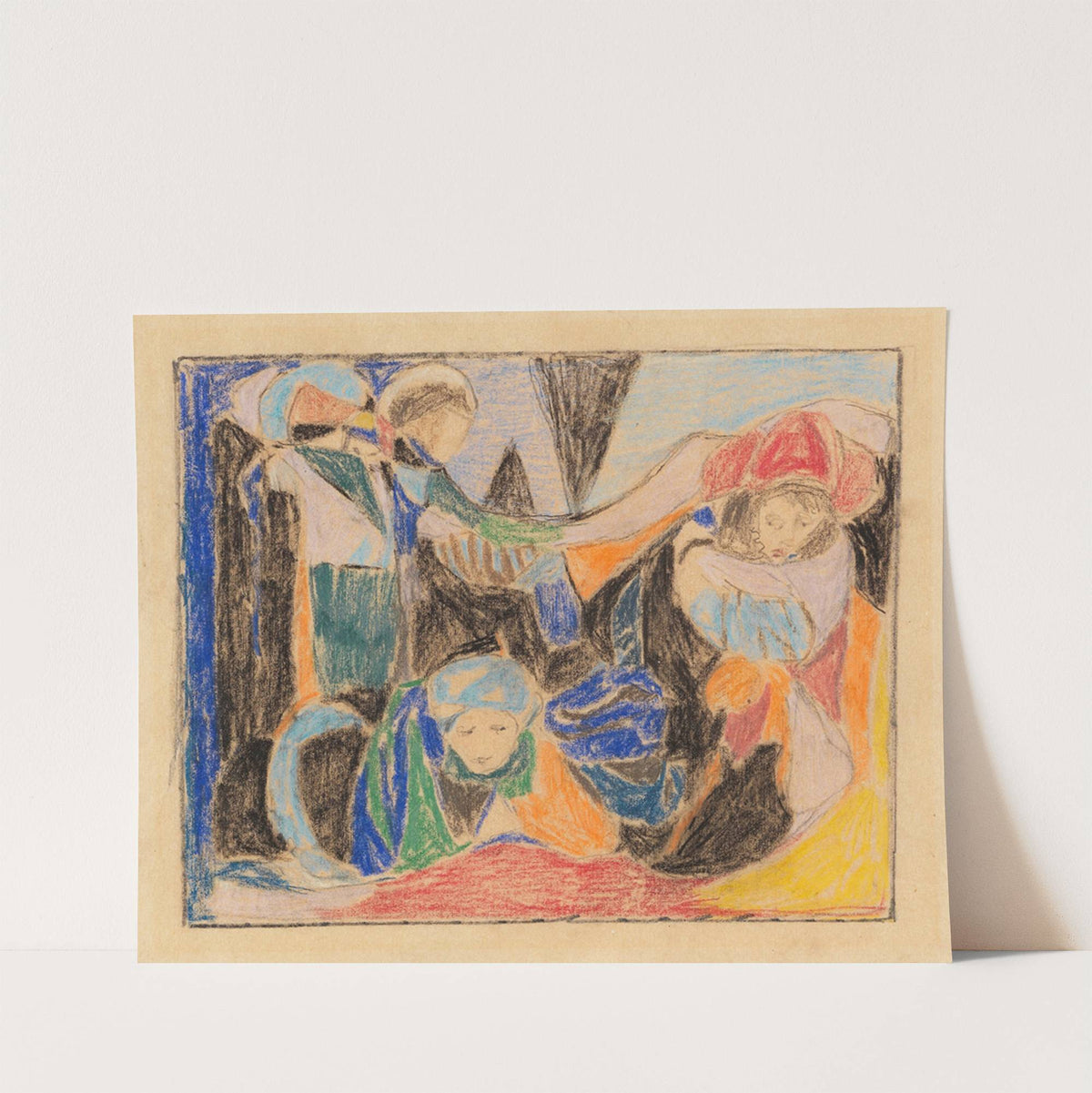 Drei Figuren in Landschaft (1920) by Adolf Hölzel