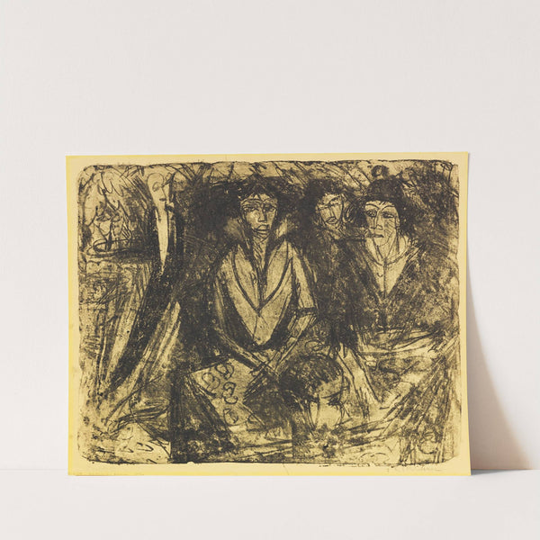 Drei Frauen im Cafégarten – Gartenrestaurant Schlachtensee (1914) by Ernst Ludwig Kirchner