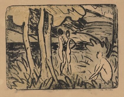 Drei Mädchen im Wald