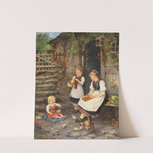 Drei Mädchen in Schwälmer Tracht by Ludwig Blume-Siebert