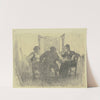 Drei Personen an einem Tisch by Rudolf Gudden