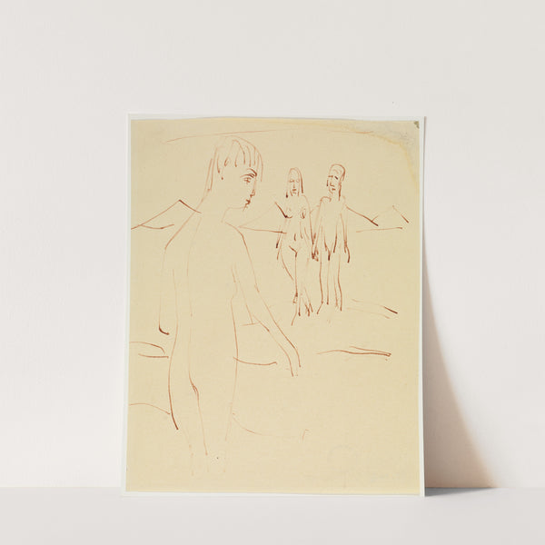 Drei stehende Akte im Freien (ca 1923) by Ernst Ludwig Kirchner