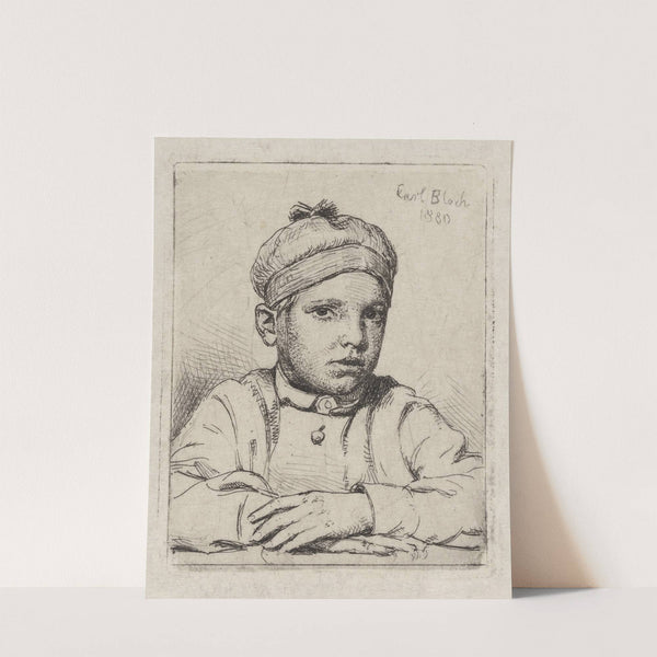 Drengen med hue på hovedet Barneportræt af Emanuel Trepka Bloch by Carl Bloch
