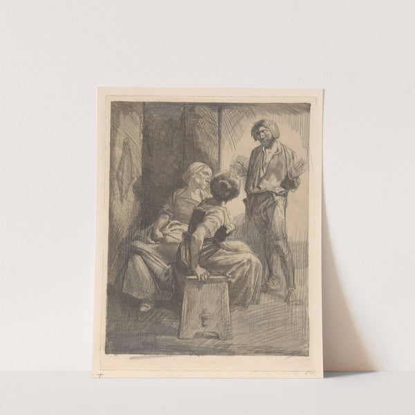 Drie converserende figuren by Johannes Josephus Aarts