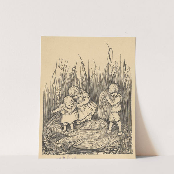 Drie kinderen in het riet by Willem Pothast