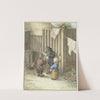 Drie kinderen spelend met een varkensblaas by Jean Bernard